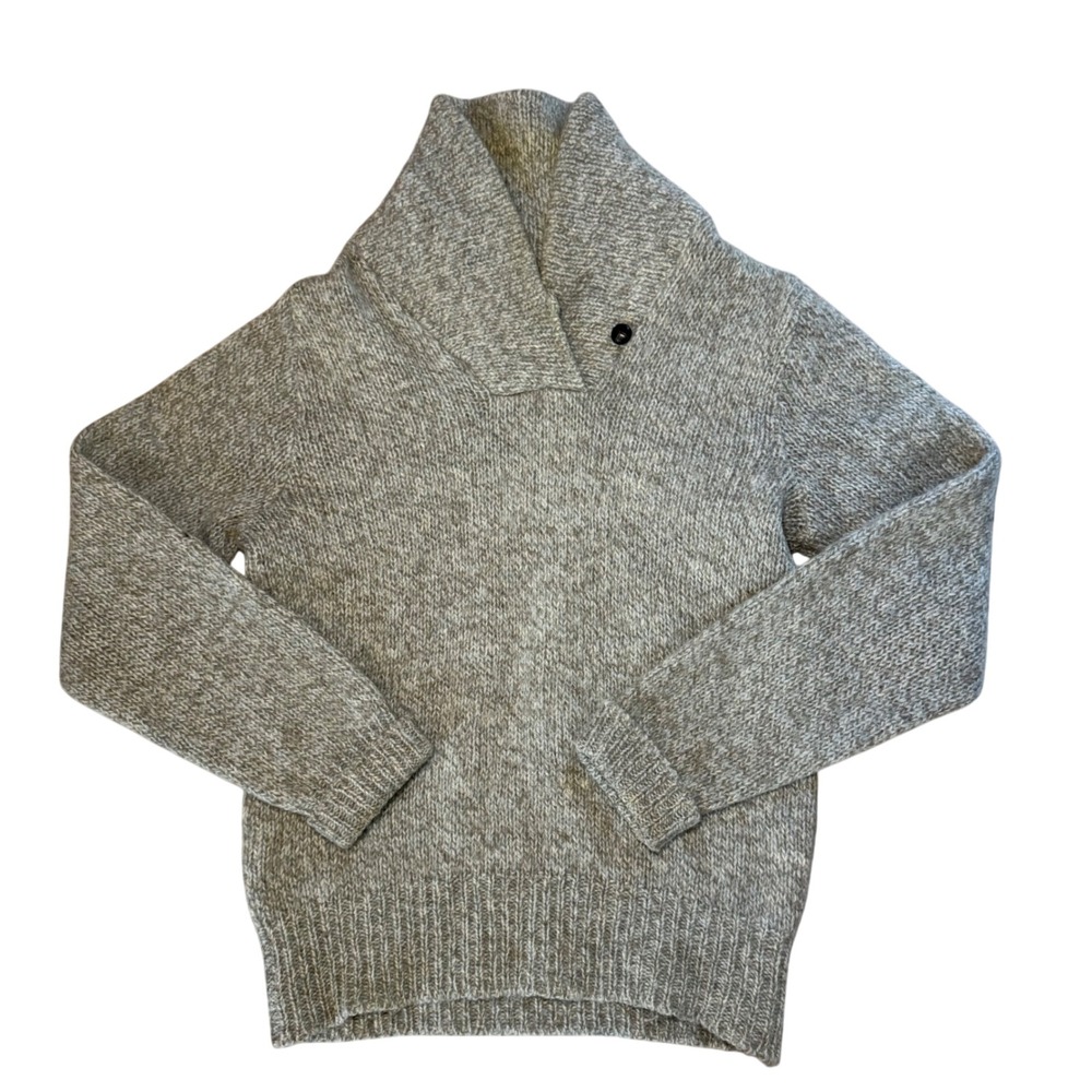 Vtg 70s LL Bean Pullover Wool Heavy Cowl Neck Sweater‎ USA Made Womens L Oatmeal